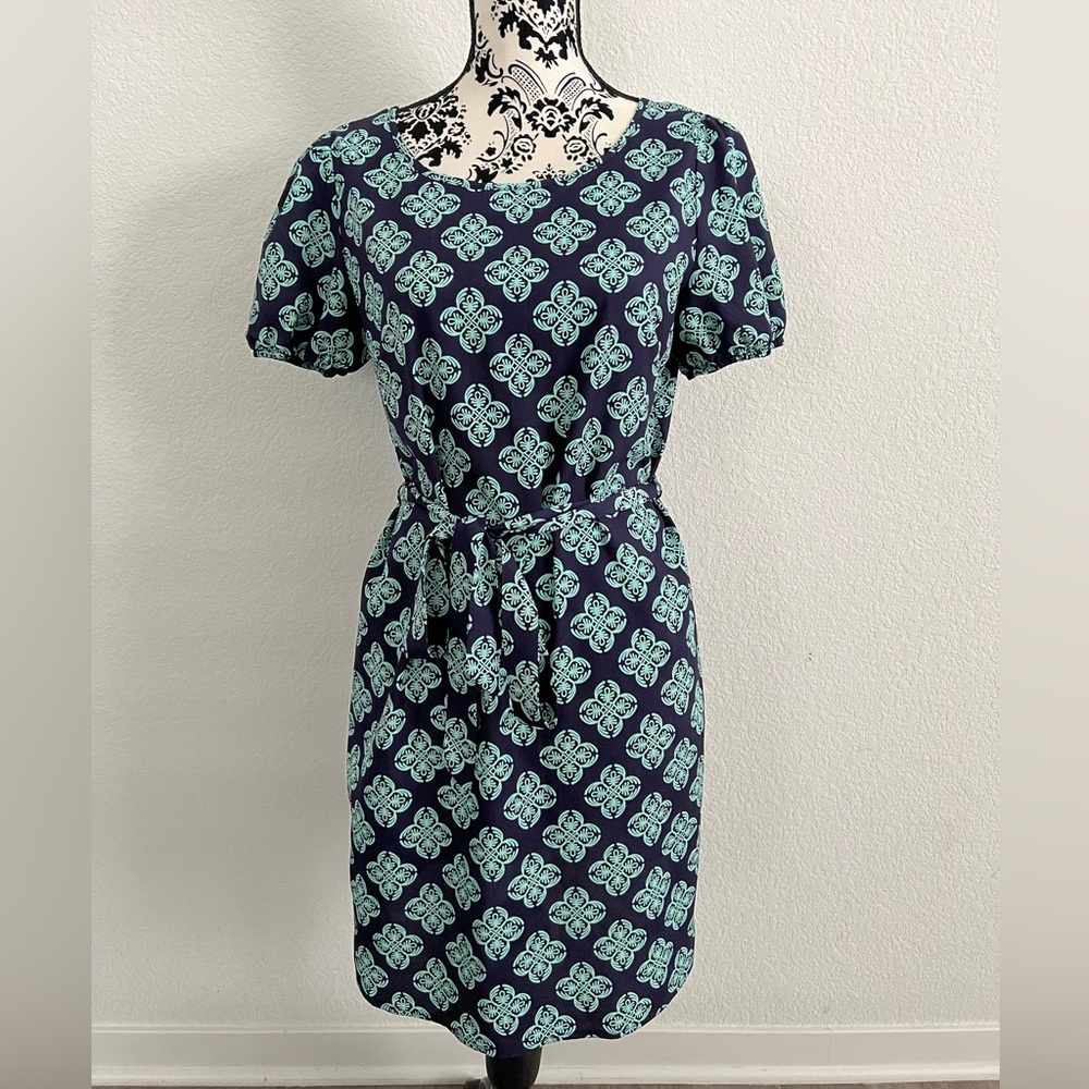 Chic Navy Floral Midi Dress